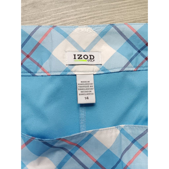 Women's IZOD Golf Skort Size 14 Blue Plaid - Picture 2 of 3